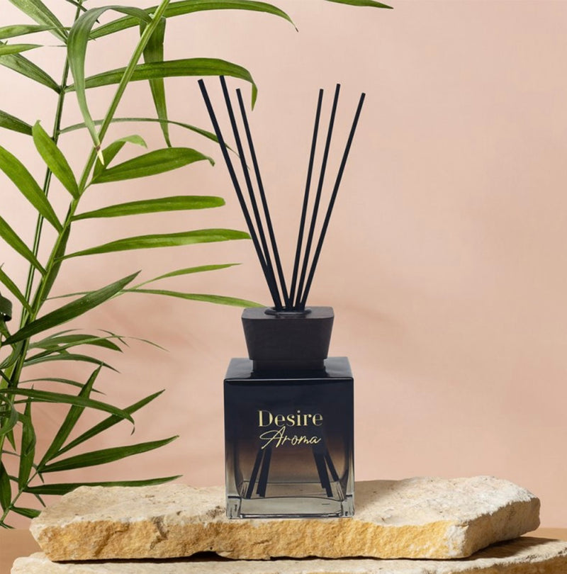 Scentily Cashmere & Silk reed diffuser 250ml bottle with reeds