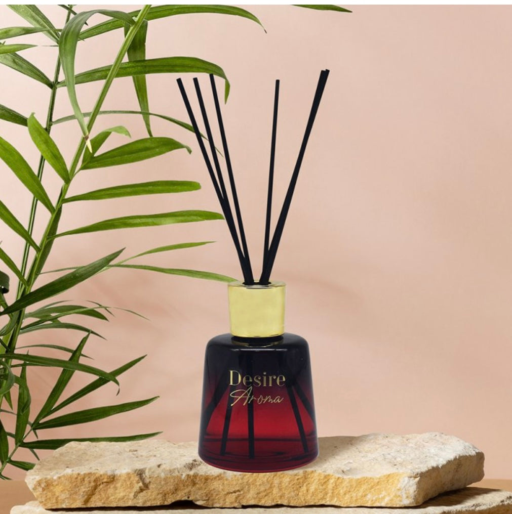 Scentily Pomegranate Noir reed diffuser 180ml bottle with reeds